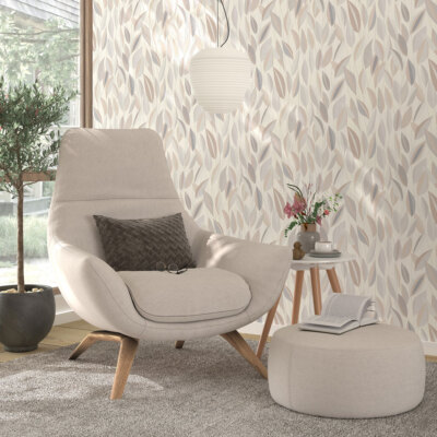 Vliestapete Grafisch Blätter Floral Ranken Weiß Grau Beige 10431-31 (3,71 /1qm)