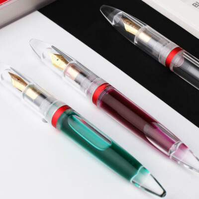 MAJOHN M2 Transparent Acrylic Dropper Filling Fountain Pen 0.5mm Nib Writing #s1