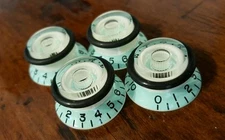 4 CTS 24 Spline Speed Grip Push/Pull Top Hat Knobs... Seafoam Green/Cream... JAT