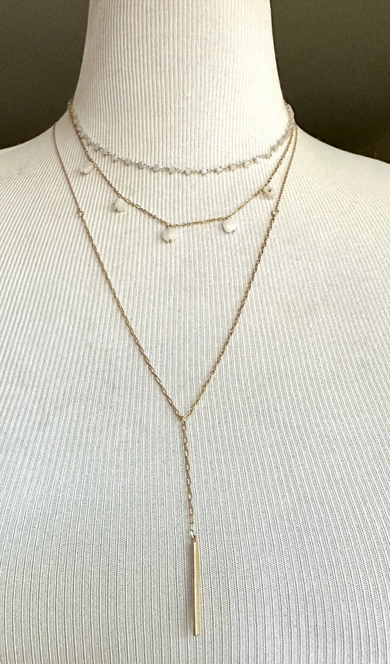 Anthropologie layered Y Delicate Necklace 