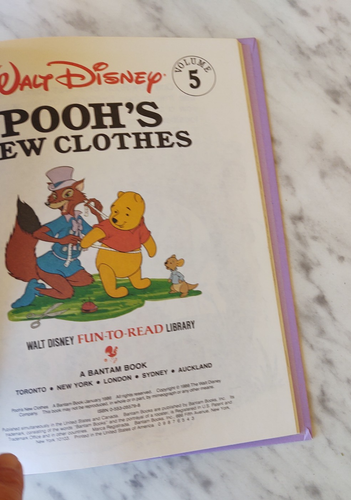 VOLUME 5 WALT DISNEY POOH'S NEW CLOTHES FUN TO READ 1986 - Imagen 4 de 9