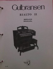 Gulbransen Organ Model Rialto II 828 Service Manual