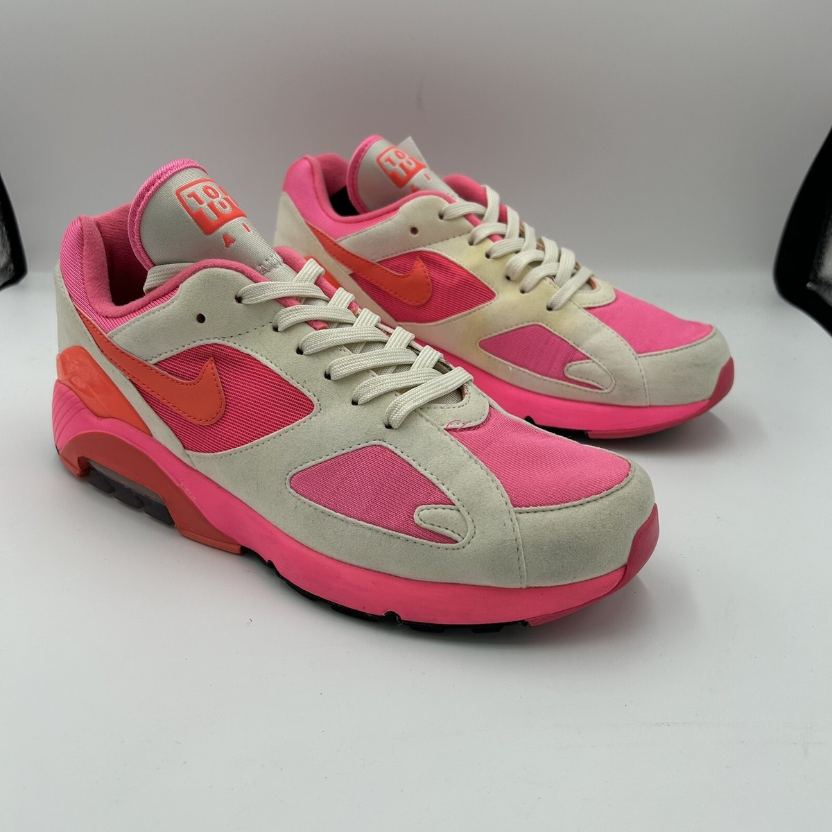 Size Nike X CDG Air Max 180 Pink White commes de garçon UK