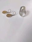 SET of Gold Drusy Druzy Quartz Earrings & Matching Ring in SIZE 8 + — photo 8