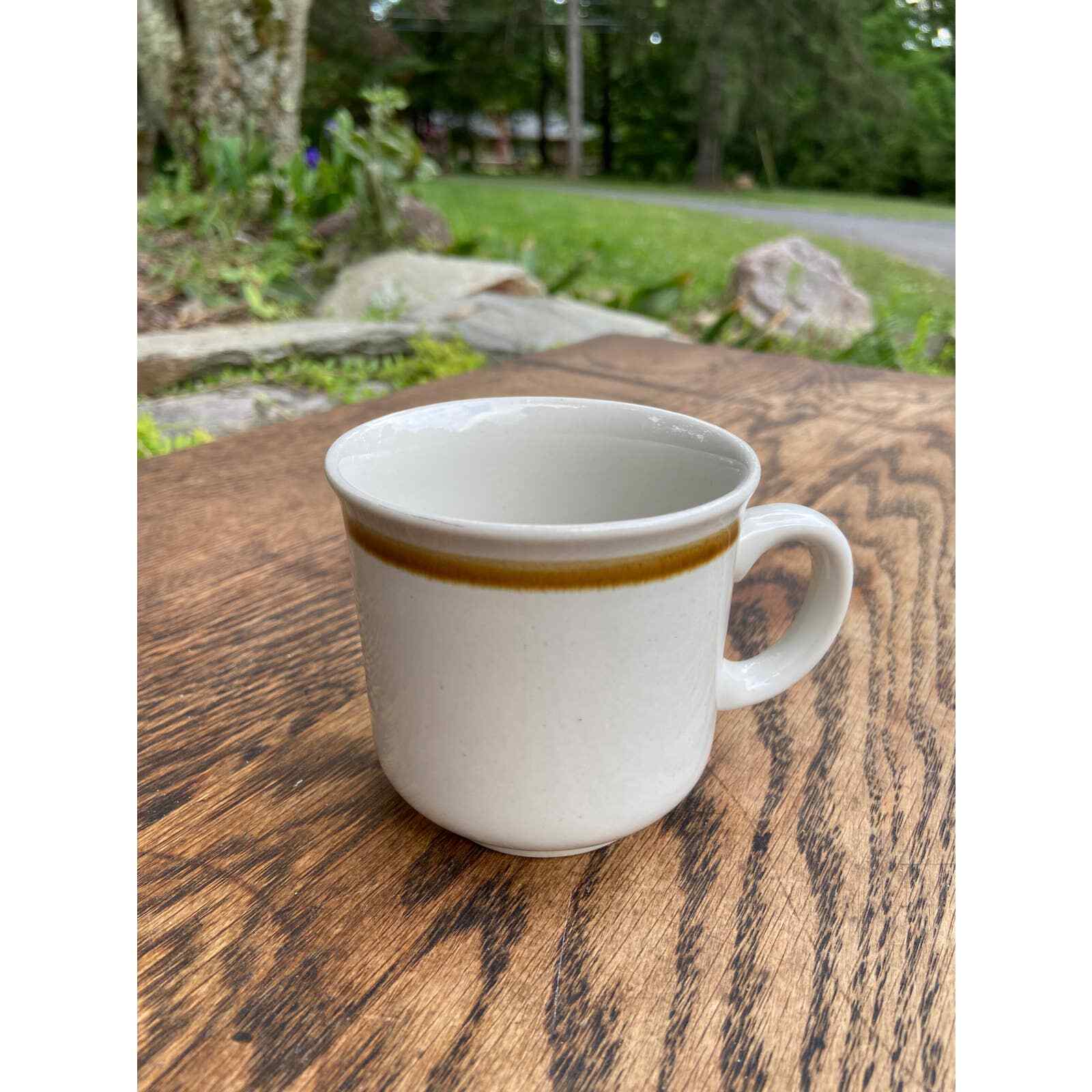 Vintage Mountain Wood Collection Stoneware Mugs, Made in Japan, Set of