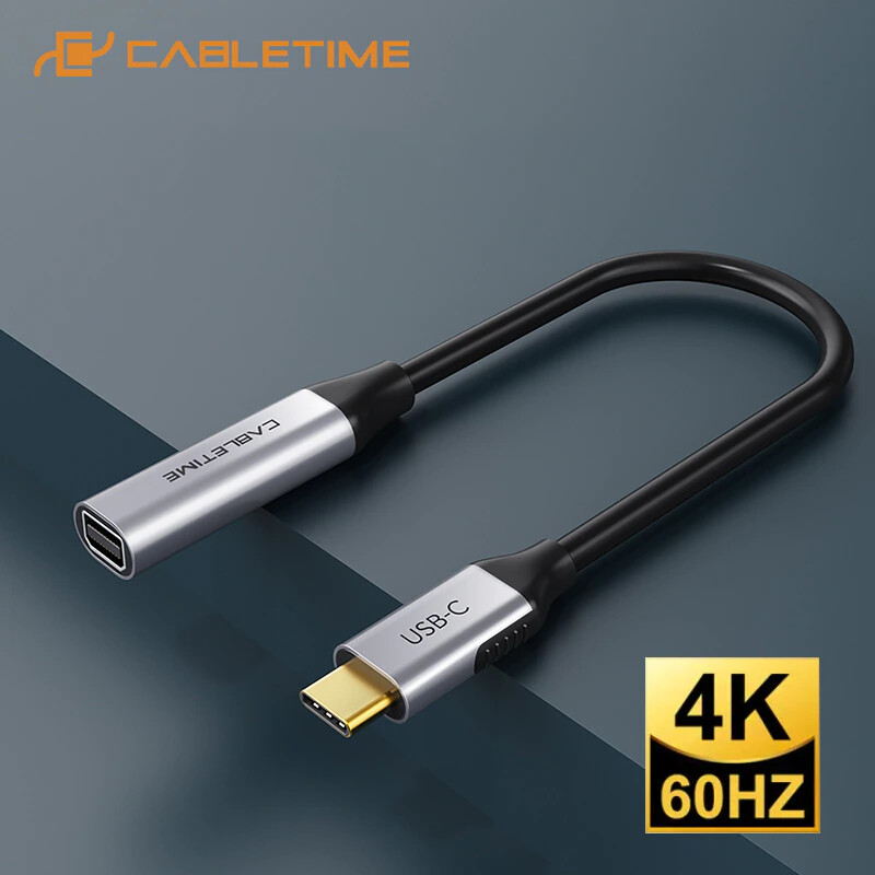 CABLETIME USB C to Mini DP (DisplayPort) Female Adapter