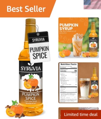 25.4 Fl Oz of Authentic Pumpkin Spice Syrup - Sweeten Your Coffee Bliss