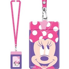 Minnie Mouse Smiling Deluxe Lanyard with Card Holder, Brand New
