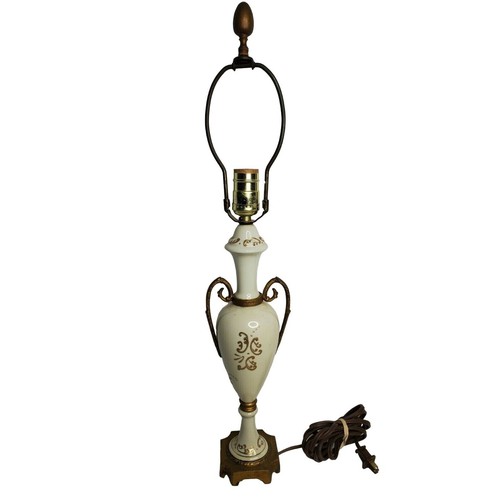 Vintage Porcelain Urn Table Lamp with Handles Cherubs French Handpainted French - Picture 10 of 18