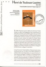 FDC / PREMIER JOUR / ART / TABLEAU / HENRI DE TOULOUSE LAUTREC ALBI 2001