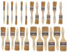 24Pk Chip Brushes in Assorted Sizes for Paints, Stains, Varnishes, Glues & G