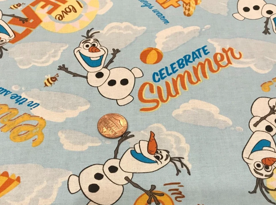 Olaf*Verano*Playa*Paraguas*Nubes*en Azul*Muelles Creativos*100% Algodón* 22" x8" Foto 2 de 4