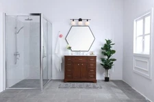 Wall Sconce Light Fixture Glass Shades Black Dining Room Bedroom or Bathroom 28"