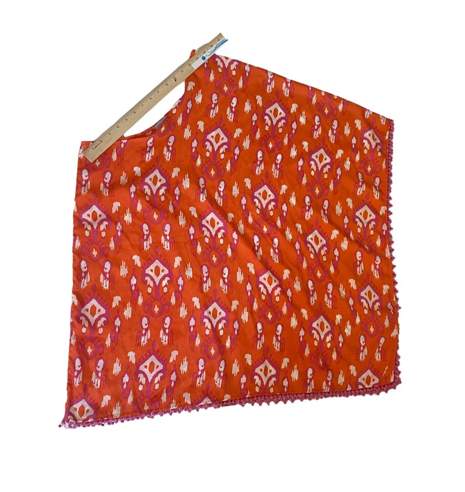 ГРЯЗНЫЙ ПИРОГ одно плечо пляж бар пончо прикрытие оранжевый принт S/M - Изображение 2 из 4