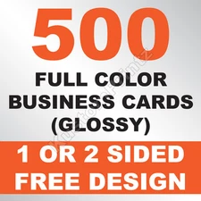 500 CUSTOM FULL COLOR BUSINESS CARDS | 16PT | GLOSSY UV FINISH | FREE DESIGN
