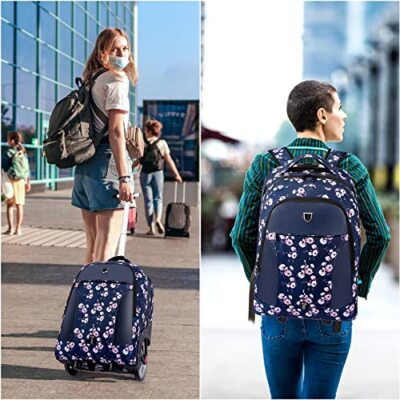 YGR Floral Vintage Laptop Backpack For Women - 17.2x11.2x5.4 Inches, USB Charging Port, Water Resistant