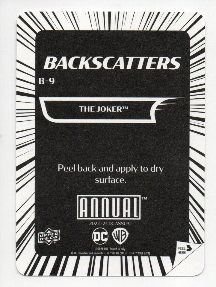 2023-24 Upper Deck DC Annual Backscatters The Joker #B-9 - Image 2 of 2