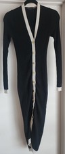 Alice + Olivia Women's Alcina Midi Dress / Duster XS Black White Wool Blend