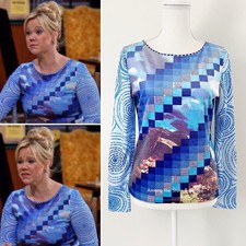 Super Rare Y2K Vintage Mosaic Print Top ASO Hilda in Sabrina The Teenage Witch