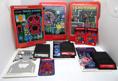 Vintage Invellivision Game Bundle Maze-A-Tron, Night Stalker, & Lock'n'Chase