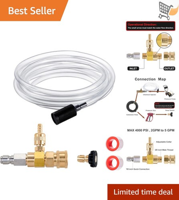 #ad Pressure Washer Chemical Injector Kit Brass Stainless Steel 3 8 Inch 4000 PSI $30.98