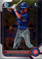 2022 1st Bowman Draft Chrome ~ Christopher Paciolla ~ #BDC-185 ~ Chicago Cubs