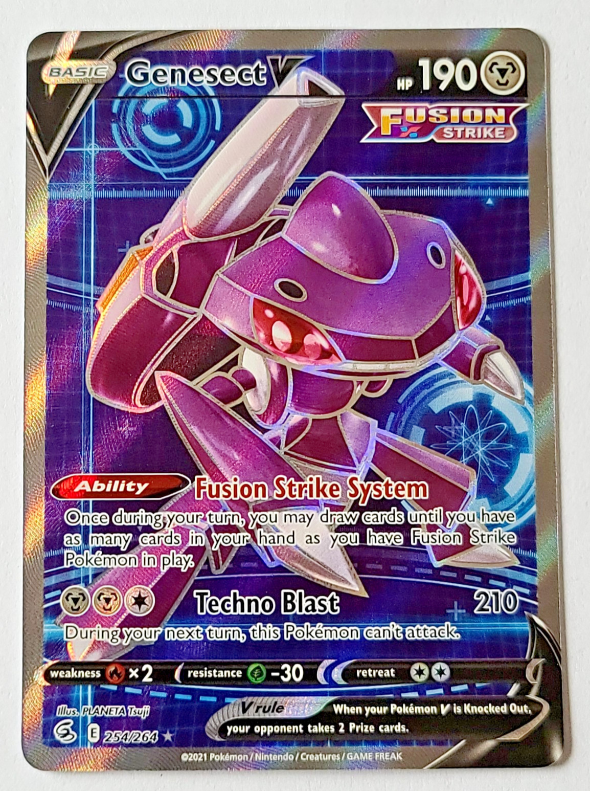 Pokemon TCG: Genesect V Fusion Strike #254/264 Full Art MINT