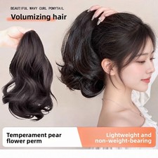 Short Clip-in Ponytail Lightweight Fluffy Women Synthetic 30cm Natural As Human
