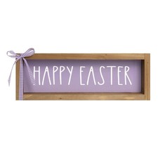 Happy Easter Sign, Wooden Easter Decorations Indoor, Spring Wood Decorative S...