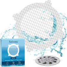 Solvora 30 Pack Disposable Shower Drain Hair Catcher Mesh White