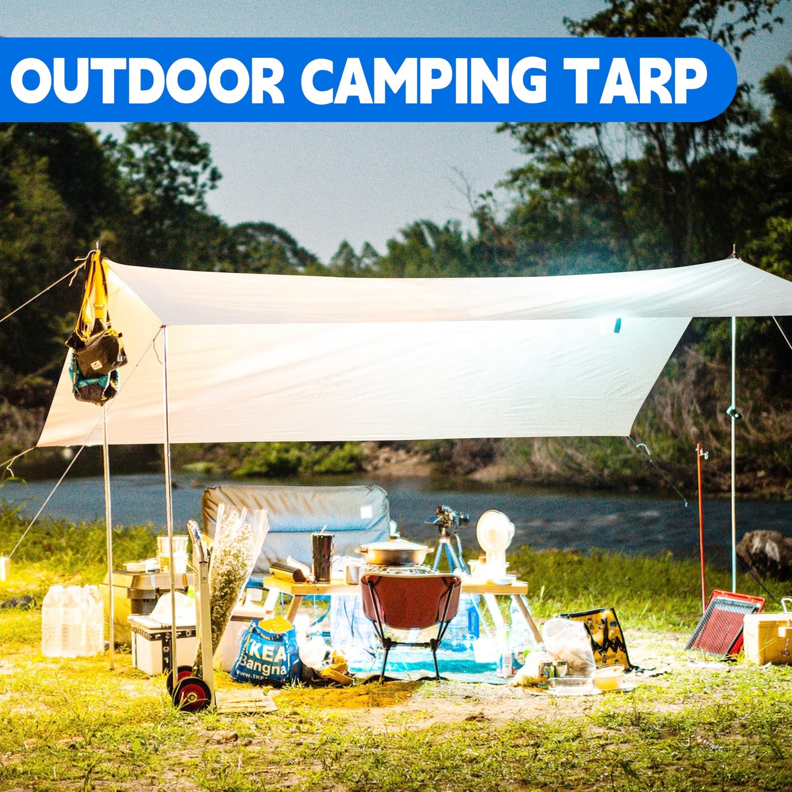 Tarp 6x20 ft Heavy Duty 12mil 100% Waterproof High Durability Multipurpose,Uv...