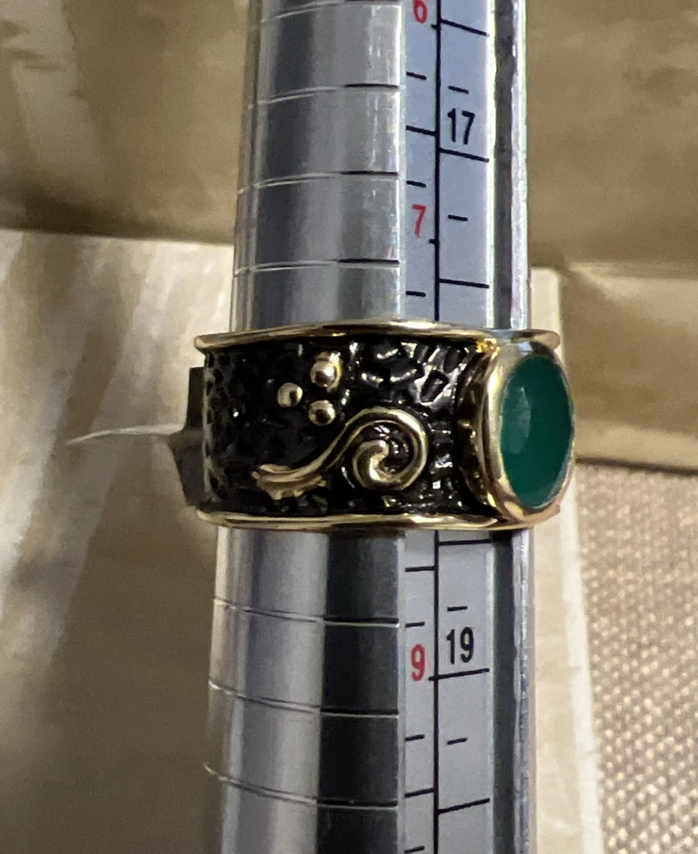 Nuevo con etiquetas Catálogo Sundance Plata Esterlina Piedra Verde “Anillo Bosque” Talla 8 $118 Foto 4 de 4