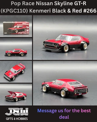 Pop Race Nissan Skyline GT-R (KPGC110) Kenmeri Black & Red 640266