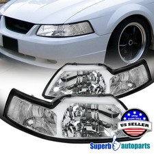 Fits 1999-2004 Ford Mustang Headlights Head Lamps Pair Leftright 99-04