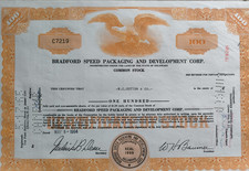 Bradford Speed Packaging & Development Corp. Aktie 100 Shares USA 1951-1970