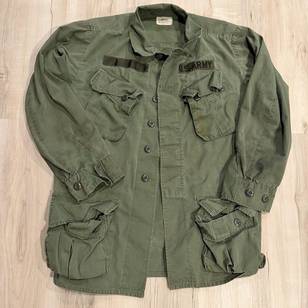 Vintage 60's US Army Vietnam War Jungle Fatigue Slant Pocket