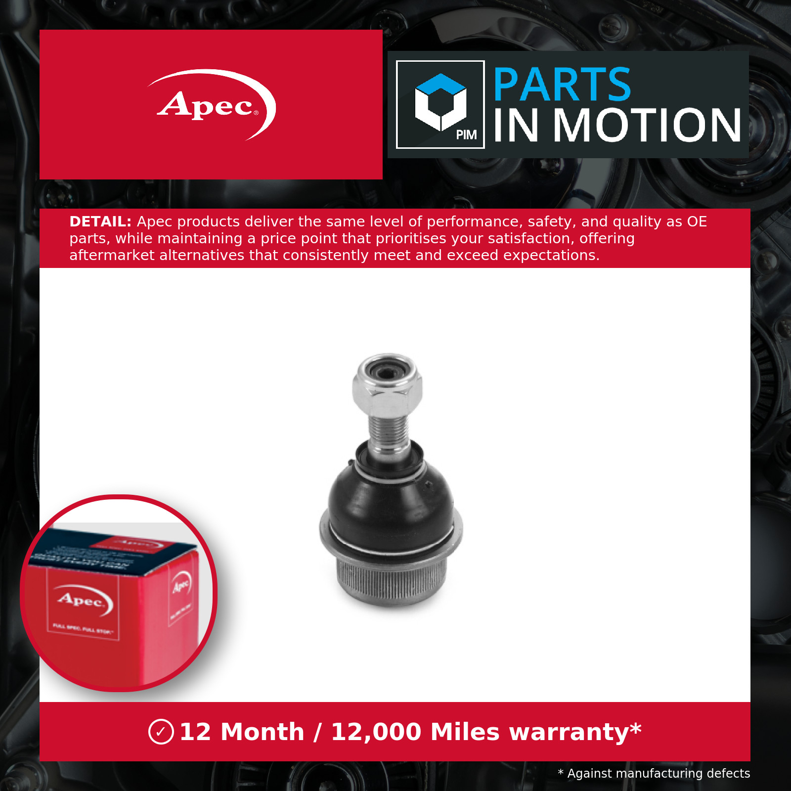 Ball Joint fits IVECO DAILY Mk6 3.0 Upper 2014 on Suspension Apec Quality New