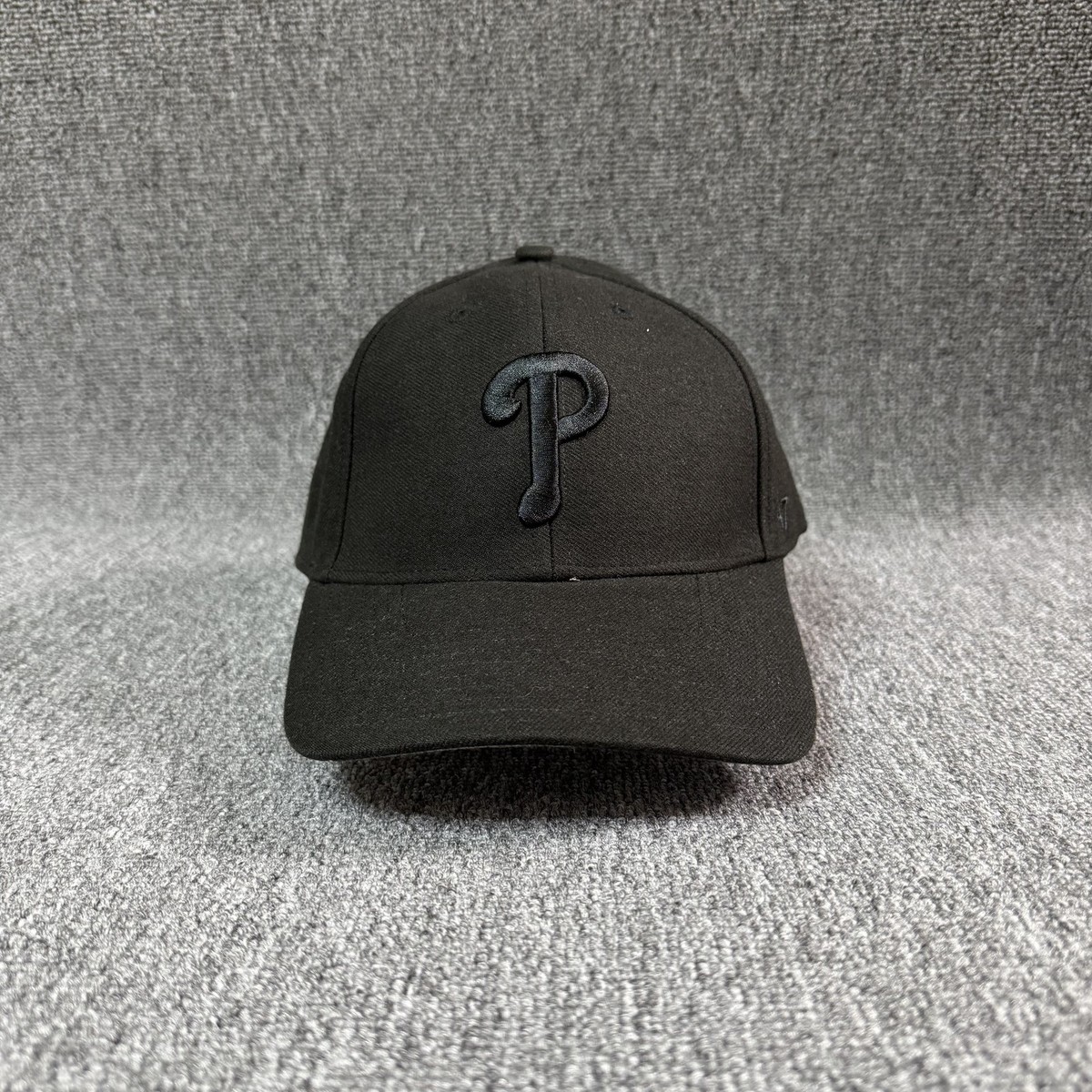 47 Brand Philadelphia Phillies Snapback Hat Black Curved Brim One Size