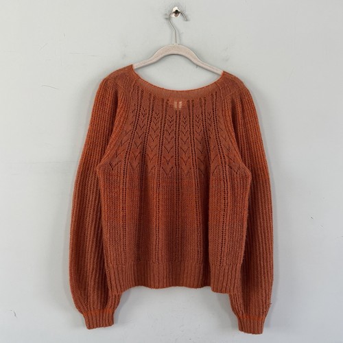 Maglione Anthropologie Maeve Lindsay Pointelle arancione lana maglia alpaca taglia small - Foto 5 di 8