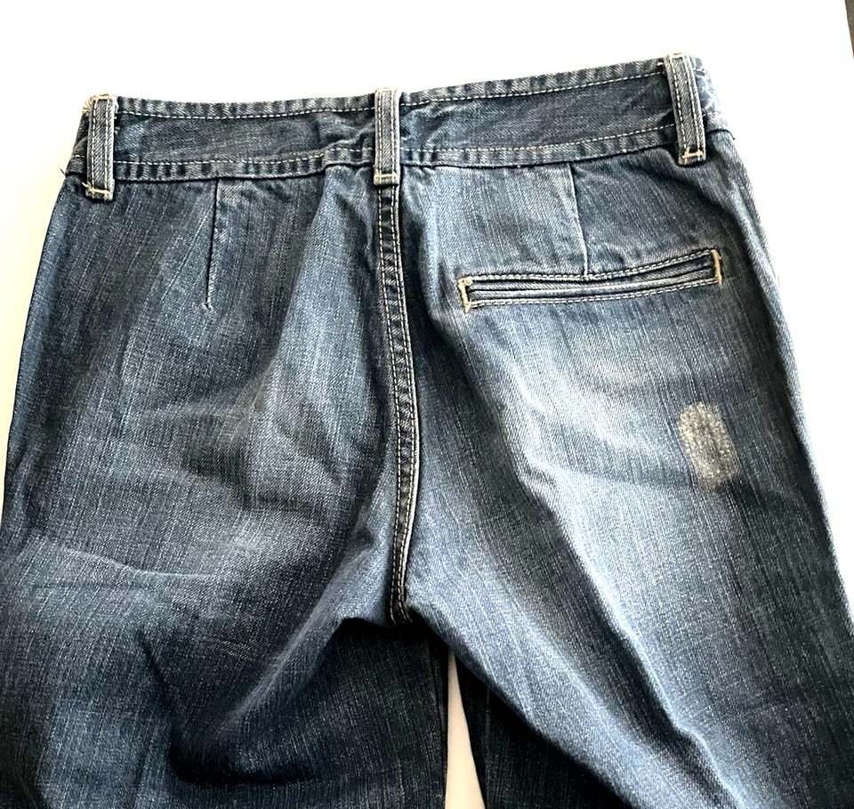 JEANS CAPRI CROP DENIM AZUL MARINO ANTIGUOS PARA NIÑAS TALLA 12 NUEVOS CON ETIQUETAS Foto 3 de 3