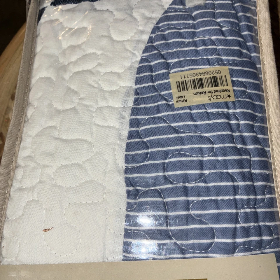 2 Almohadas Acolchadas American Traditions Azul y Blanco Sham Estándar 20" x 26" NOS Foto 4 de 4