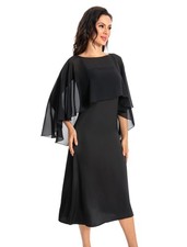 Baoqiya Women's Capelet Shawls and Wraps for Evening Dresses One Size, Black