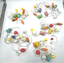  5 EASTER STRING LIGHTS W/BUNNIES, CHICKS, SHEEP  EGG PLASTIC COVERS