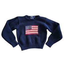 Vintage Polo Ralph Lauren 4t Knit American Flag Sweater