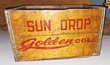 Vintage 1950's Orange Crush SUN DROP Wood Soda Crate Pop Advertising KEWAUNEE WI