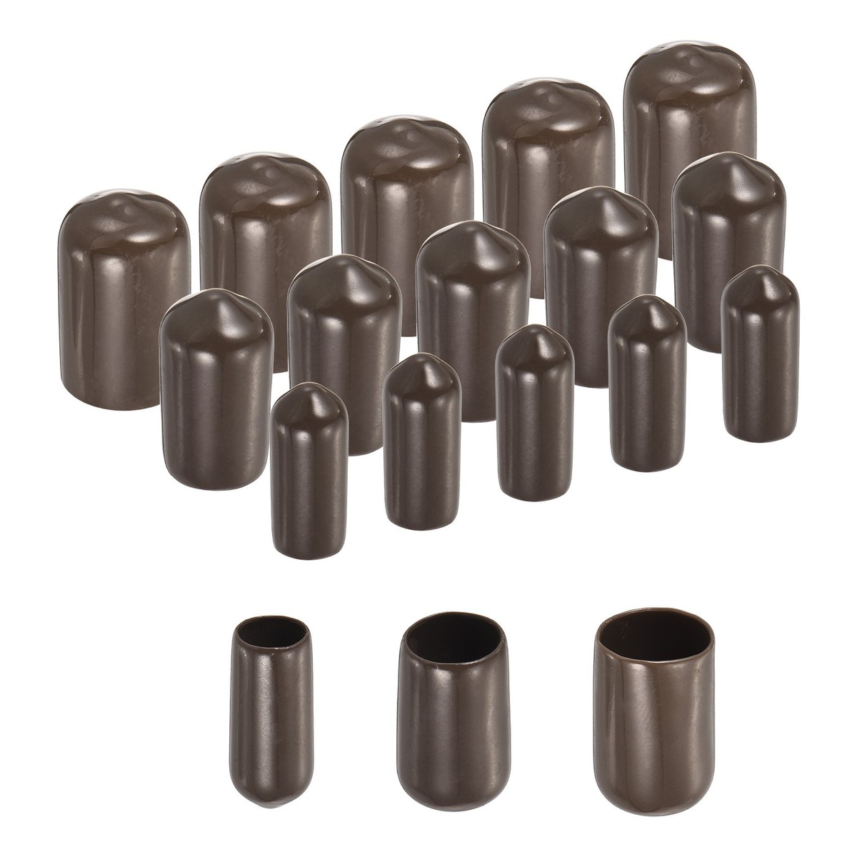 Uxcell 4-Pack 10mm (3/8") Rubber Leg Caps – Slip-On Furniture Feet Covers, Floor Protectors, Reduce Noise