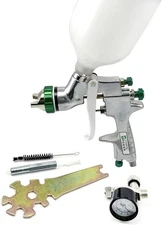 HVLP Gravity Feed Air Spray Gun with 1.4mm/1.8mm Nozzle, 600CC Cup, 40 PSI