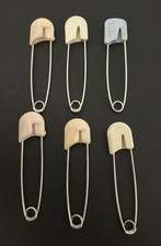 Vintage Baby Diaper Safety Pins Various Colors Lot Of 6