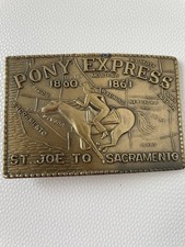 Pony Express St Joe To Sacramento Belt Buckle