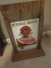 Antique Black Americana 1924 Framed PICTORIAL REVIEW in Primitive Heavy Frame